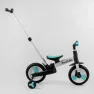 Детский трехколесный велосипед-трансформер Best Trike 23031 с родительской ручкой и съемными педалями, Черно-голубой