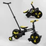 Детский трехколесный велосипед-трансформер Best Trike 23031 с родительской ручкой и съемными педалями, Черно-желтый