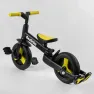 Детский трехколесный велосипед-трансформер Best Trike 23031 с родительской ручкой и съемными педалями, Черно-желтый