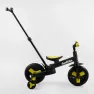 Детский трехколесный велосипед-трансформер Best Trike 23031 с родительской ручкой и съемными педалями, Черно-желтый