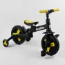 Детский трехколесный велосипед-трансформер Best Trike 23031 с родительской ручкой и съемными педалями, Черно-желтый