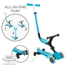 Детский самокат Globber Foldable GO-UP Active Lights 360 Aqua