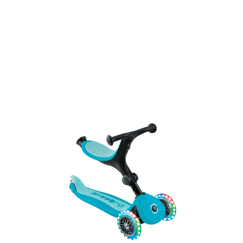 Детский самокат Globber Foldable GO-UP Active Lights 360 Aqua