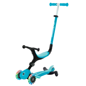 Детский самокат Globber Foldable GO-UP Active Lights 360 Aqua