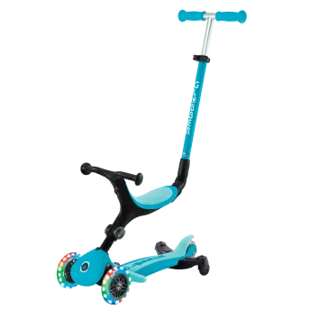 Дитячий самокат Globber Foldable GO-UP Active Lights 360 Aqua