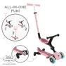 Детский самокат Globber Foldable GO-UP Active Lights 360 Pink