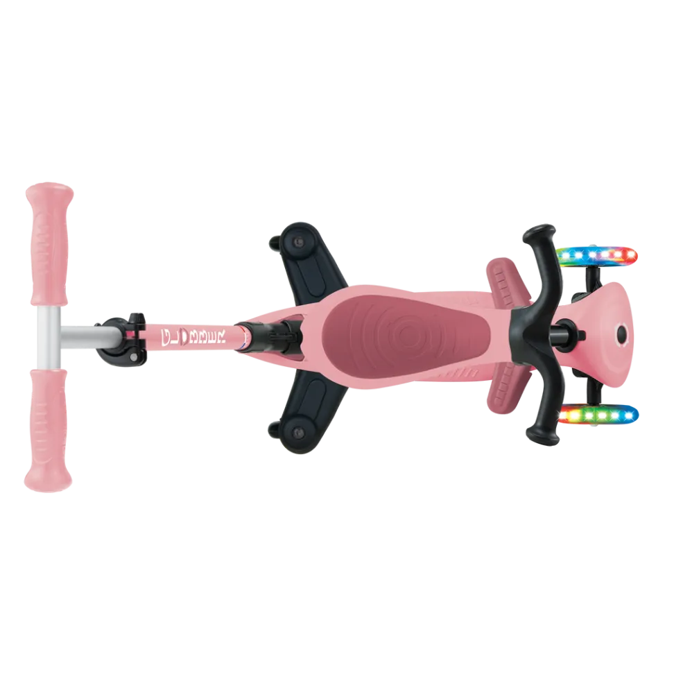 Детский самокат Globber Foldable GO-UP Active Lights 360 Pink
