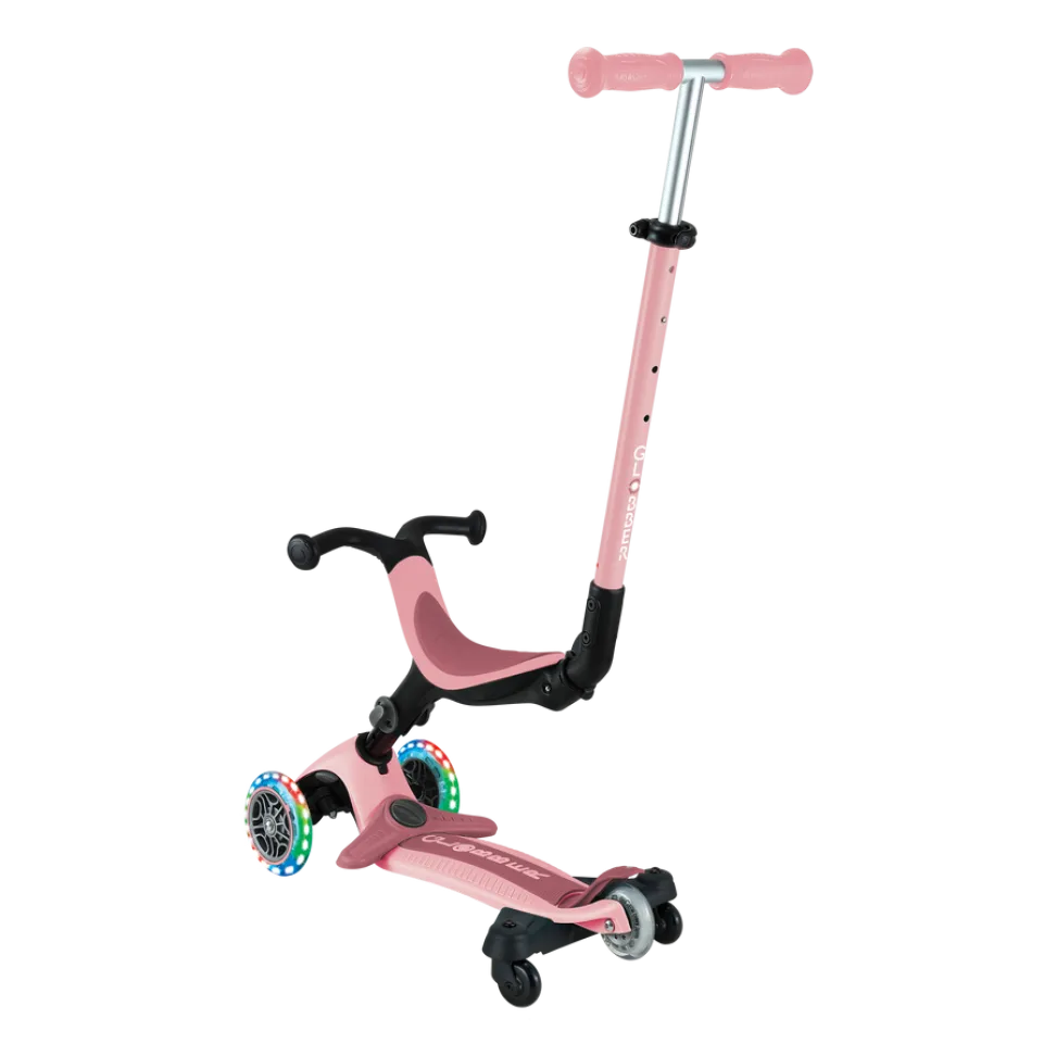 Детский самокат Globber Foldable GO-UP Active Lights 360 Pink