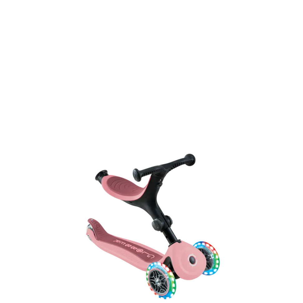 Детский самокат Globber Foldable GO-UP Active Lights 360 Pink