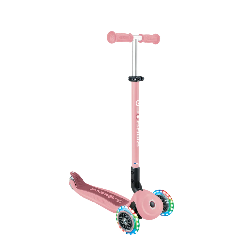 Детский самокат Globber Foldable GO-UP Active Lights 360 Pink