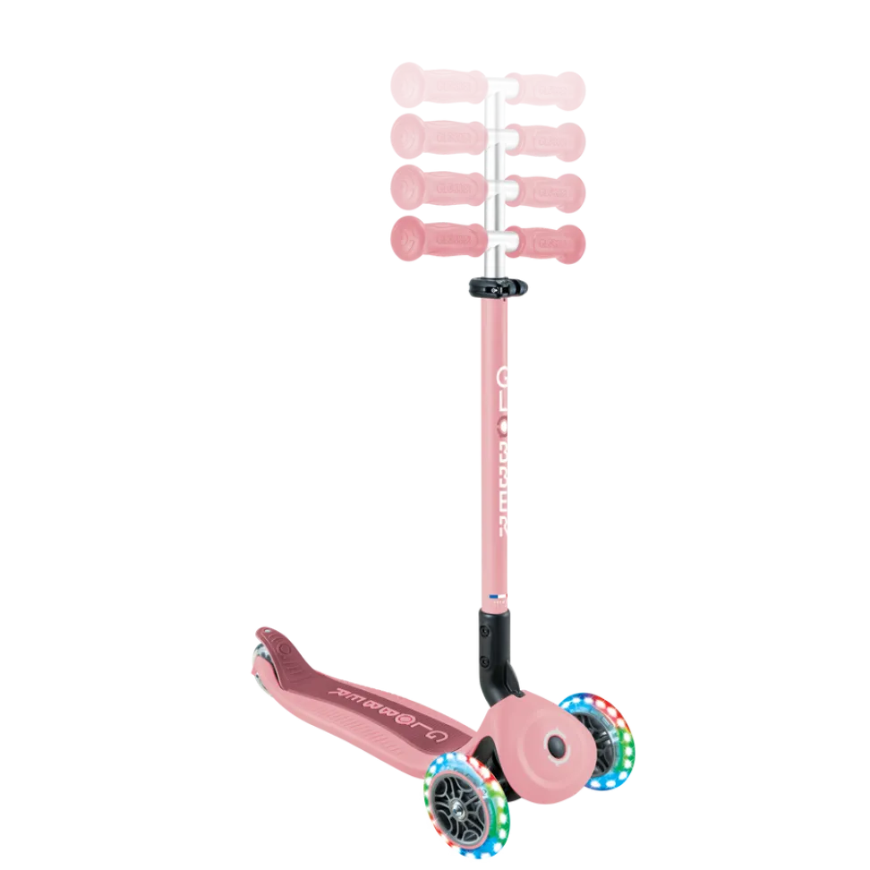 Детский самокат Globber Foldable GO-UP Active Lights 360 Pink