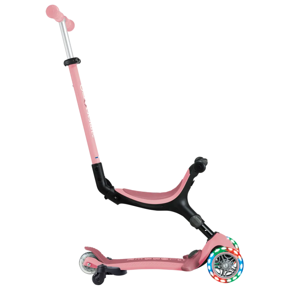 Детский самокат Globber Foldable GO-UP Active Lights 360 Pink