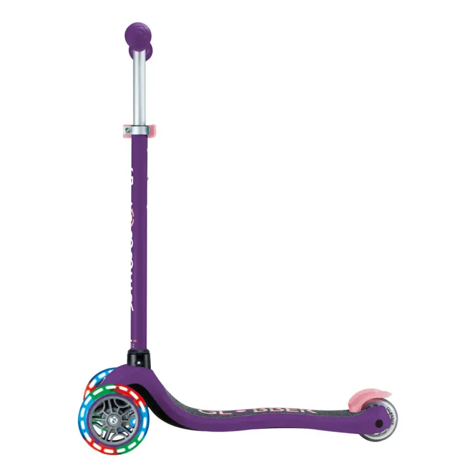 Детский самокат Globber Primo Lights Dark Purple от 3 до 7 лет (423-603-4)