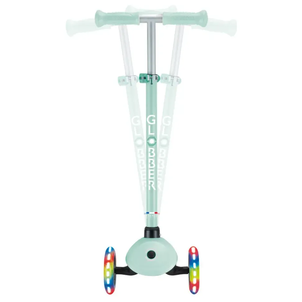 Детский самокат Globber Primo Lights Mint от 3 до 7 лет (423-706-4)