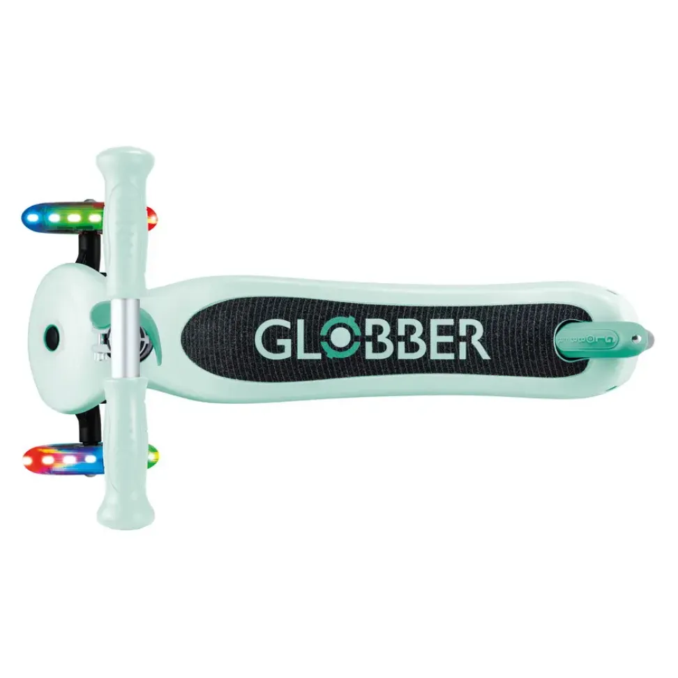 Детский самокат Globber Primo Lights Mint от 3 до 7 лет (423-706-4)