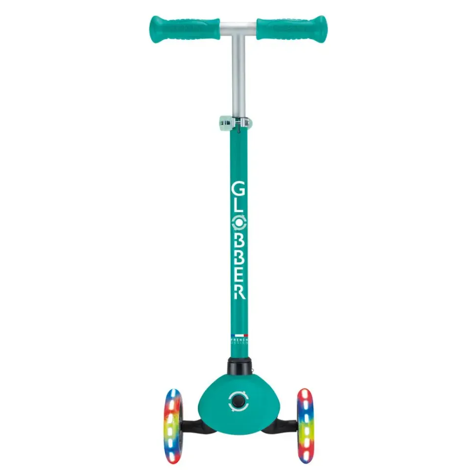 Детский самокат Globber Primo Lights Emerald Green от 3 до 7 лет (423-607-4)