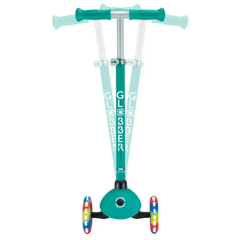 Детский самокат Globber Primo Lights Emerald Green от 3 до 7 лет (423-607-4)