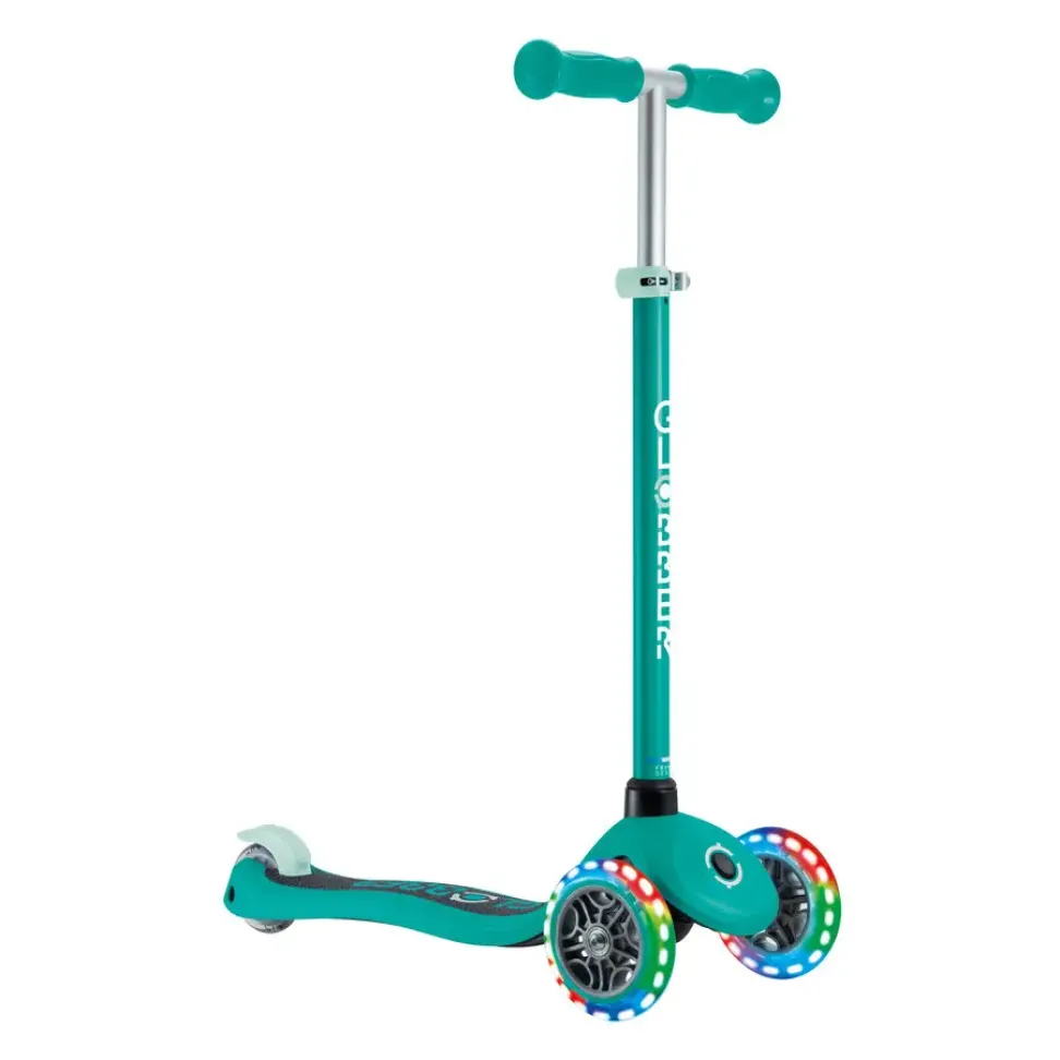 Детский самокат Globber Primo Lights Emerald Green от 3 до 7 лет (423-607-4)