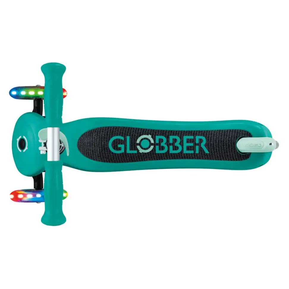 Детский самокат Globber Primo Lights Emerald Green от 3 до 7 лет (423-607-4)