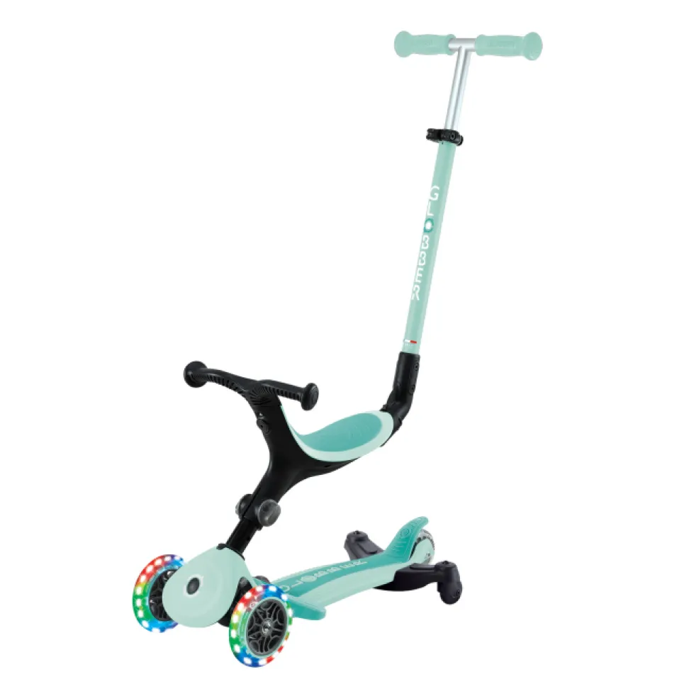 Детский самокат Globber Foldable GO-UP Active Lights 360 мятный