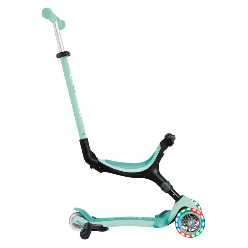 Детский самокат Globber Foldable GO-UP Active Lights 360 мятный