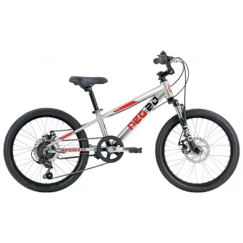 Велосипед 20" Apollo NEO Disc+ 6s boys Brushed Alloy / Red / Black