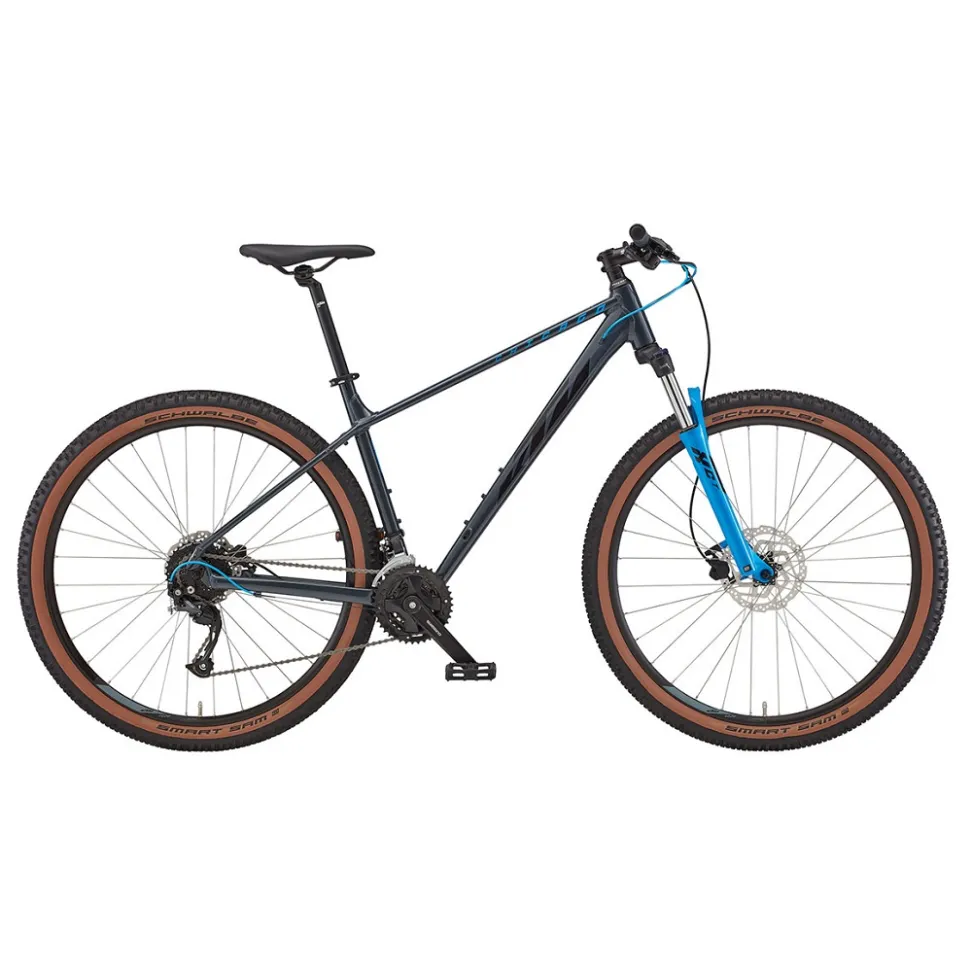 Велосипед KTM CHICAGO 271 27.5" рама М/43 сірий (чорно/синій) 2022/2023