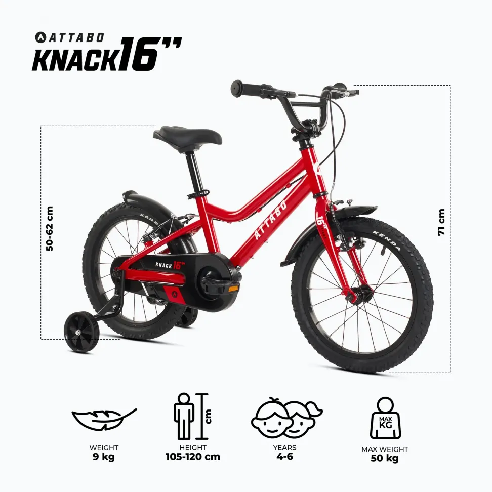 Дитячий велосипед ATTABO KNACK 16" червоний