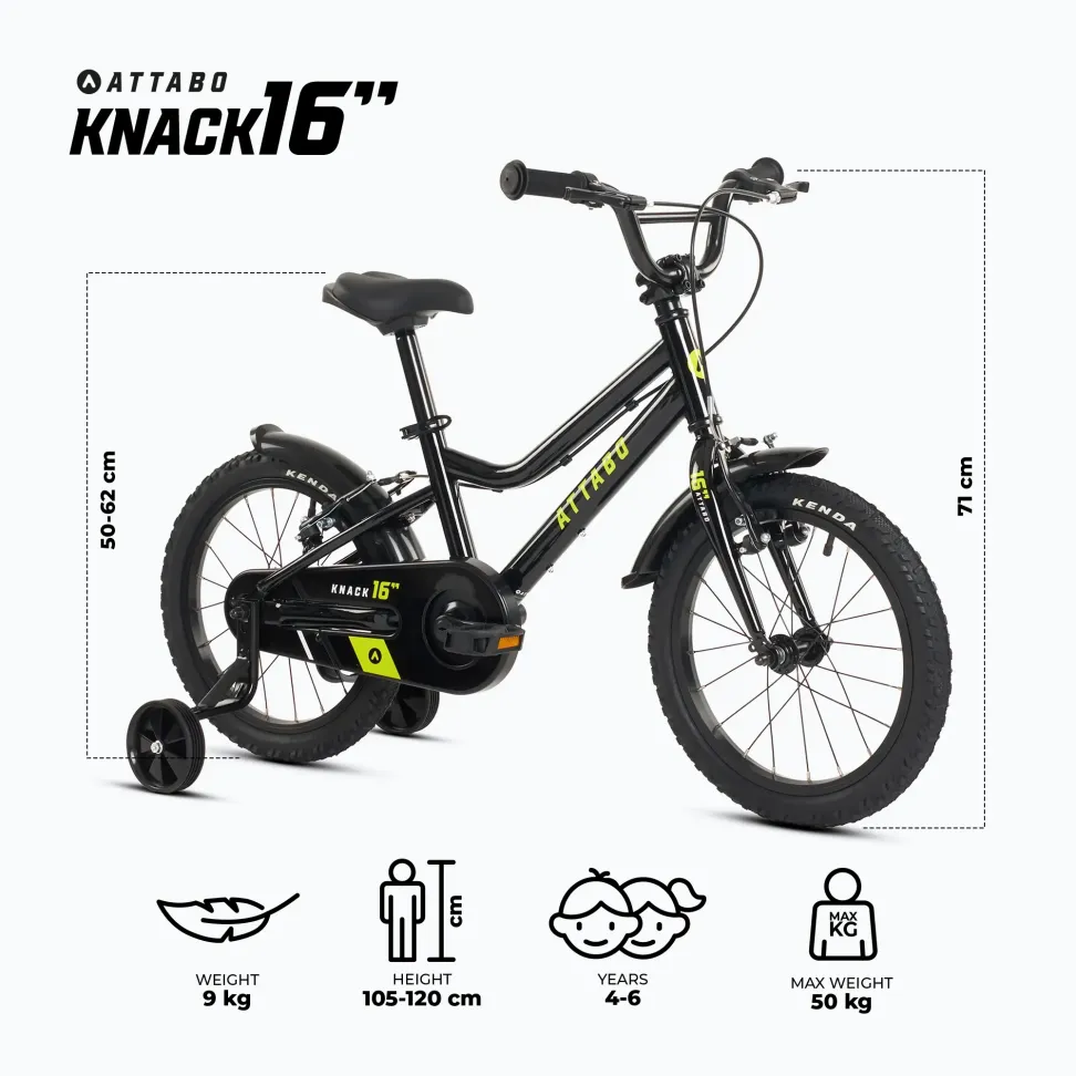 Детский велосипед ATTABO KNACK 16" черный