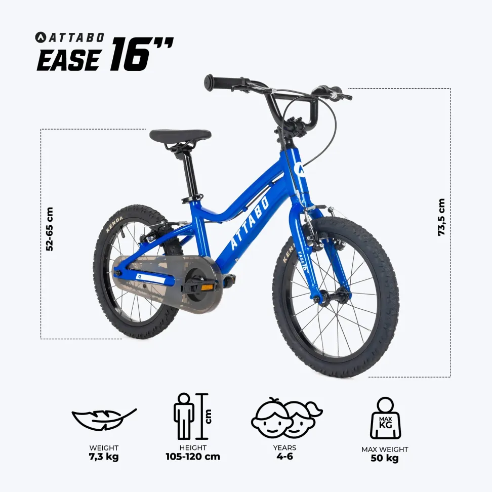 Детский велосипед ATTABO EASE 16" синий