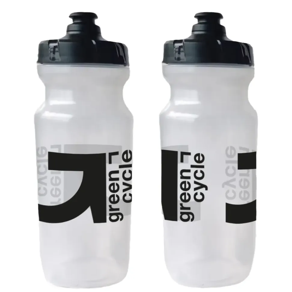 Фляга 0,6 Green Cycle GBT-516 с увеличенным клапаном, прозрачная с черным