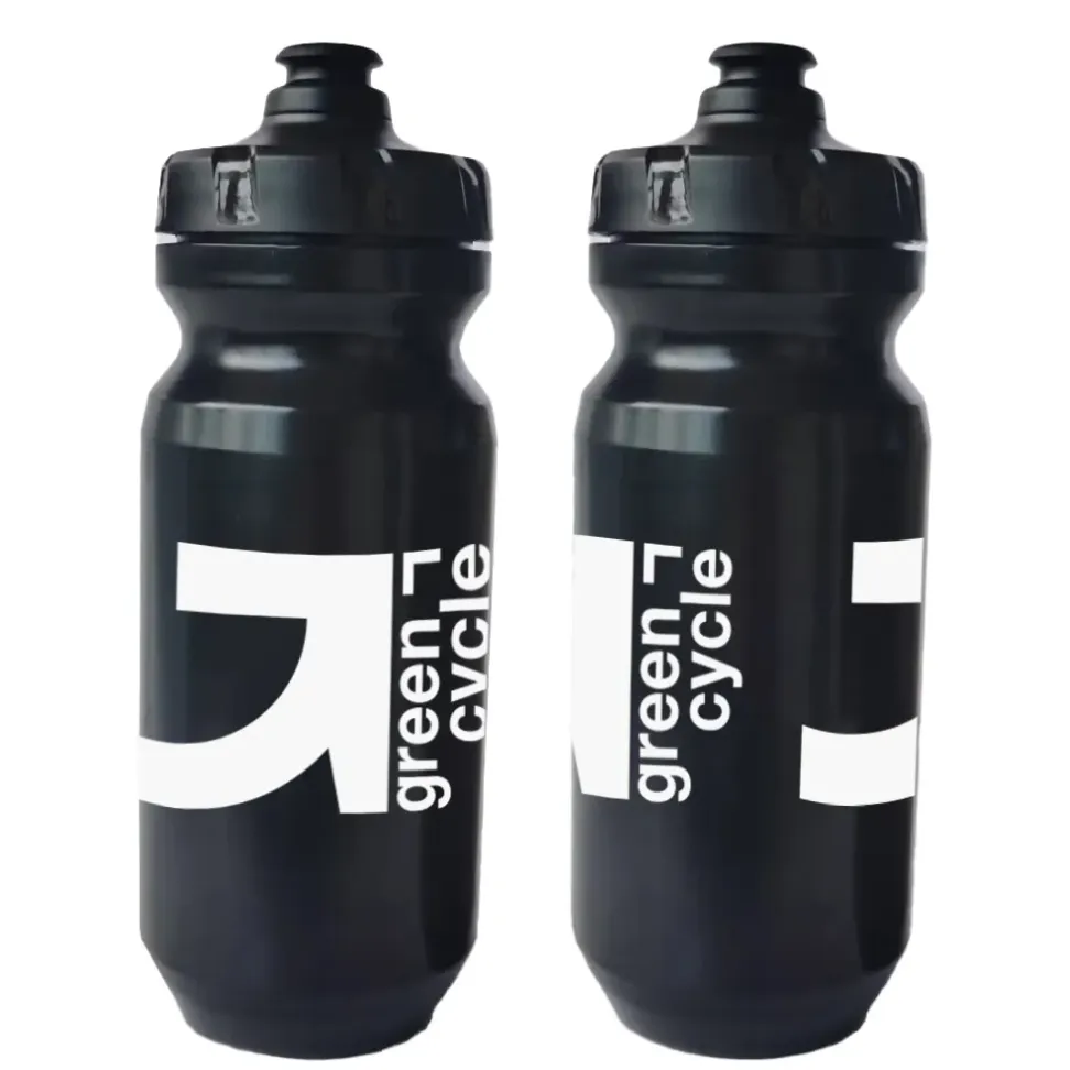 Фляга 0,6 Green Cycle GBT-516 с увеличенным клапаном, черная с белым