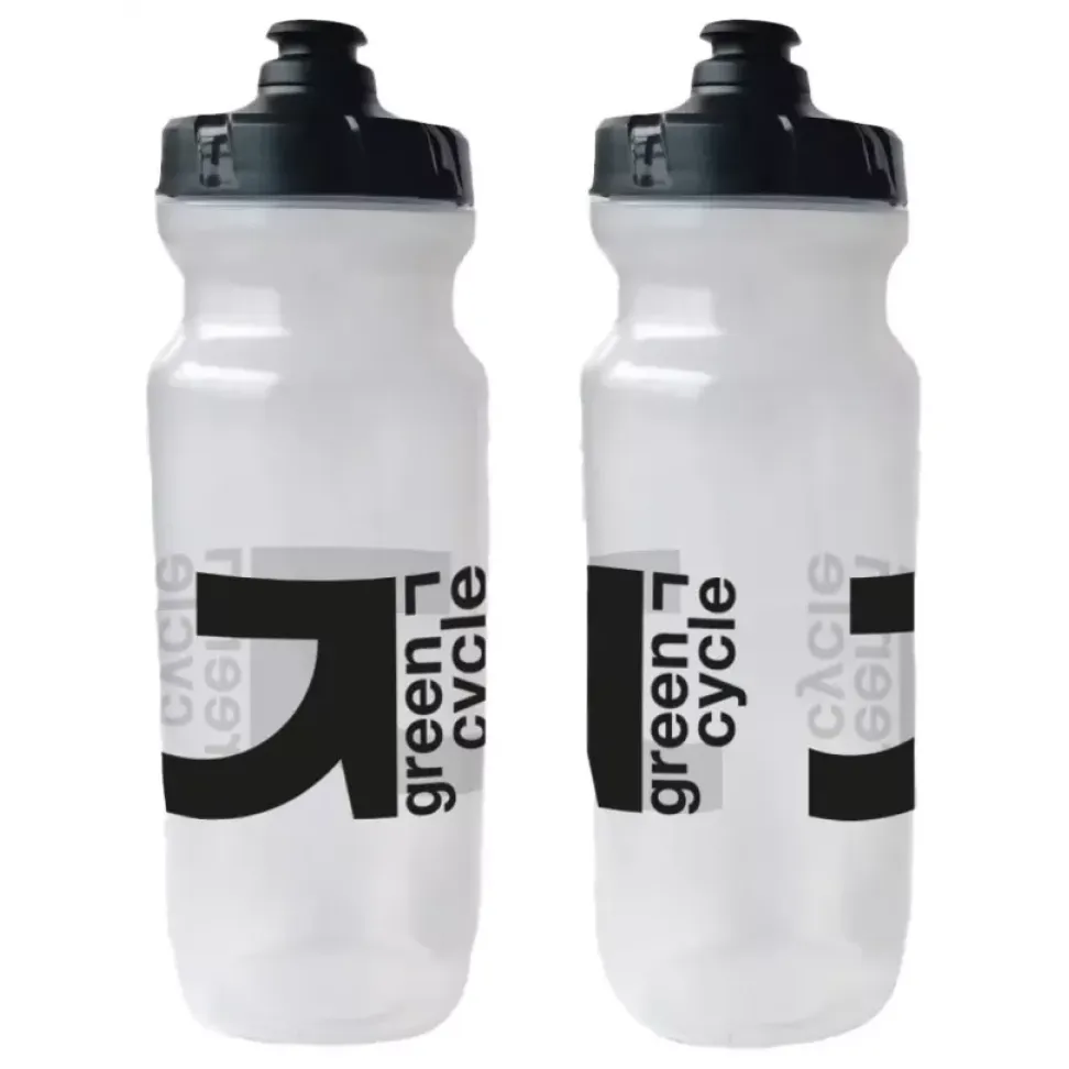 Фляга 0,75 Green Cycle GBT-517 с увеличенным клапаном, прозрачная с черным