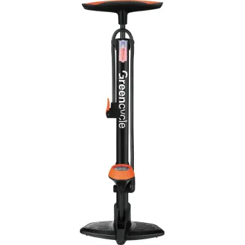 Насос напольный Green Cycle GPF-010 стальной корпус, с манометром, Presta+Schrader, 160 psi