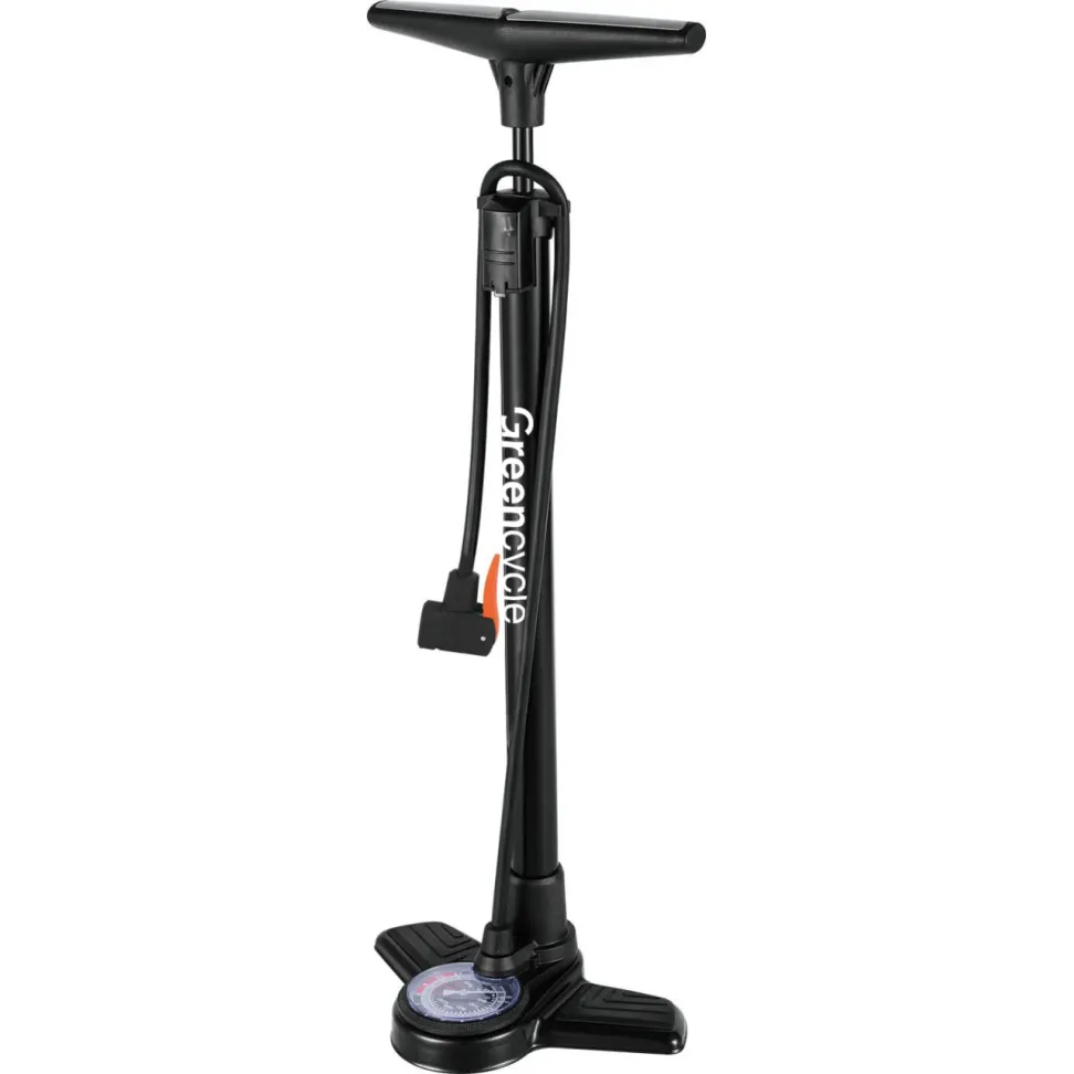 Насос напольный Green Cycle GPF-055 стальной корпус, с манометром, Presta+Schrader, 160psi