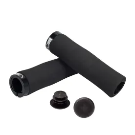 Гріпси Green Cycle GGR-414 130mm спінена гума, ергономічні, чорні з одним чорним замком