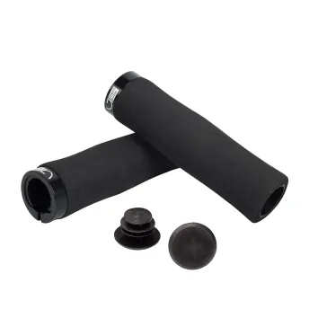 Гріпси Green Cycle GGR-414 130mm спінена гума, ергономічні, чорні з одним чорним замком