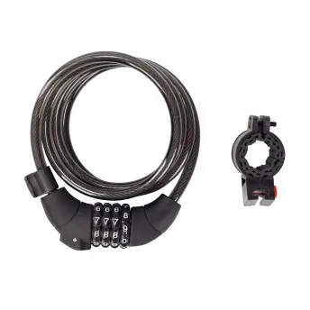 Кодовий замок Green Cycle PYM3789 (PY3127) в сіліконовій обоймі 10x150см, зміна коду, світлодіодне підсвічування циферблата, чорний + кріплення