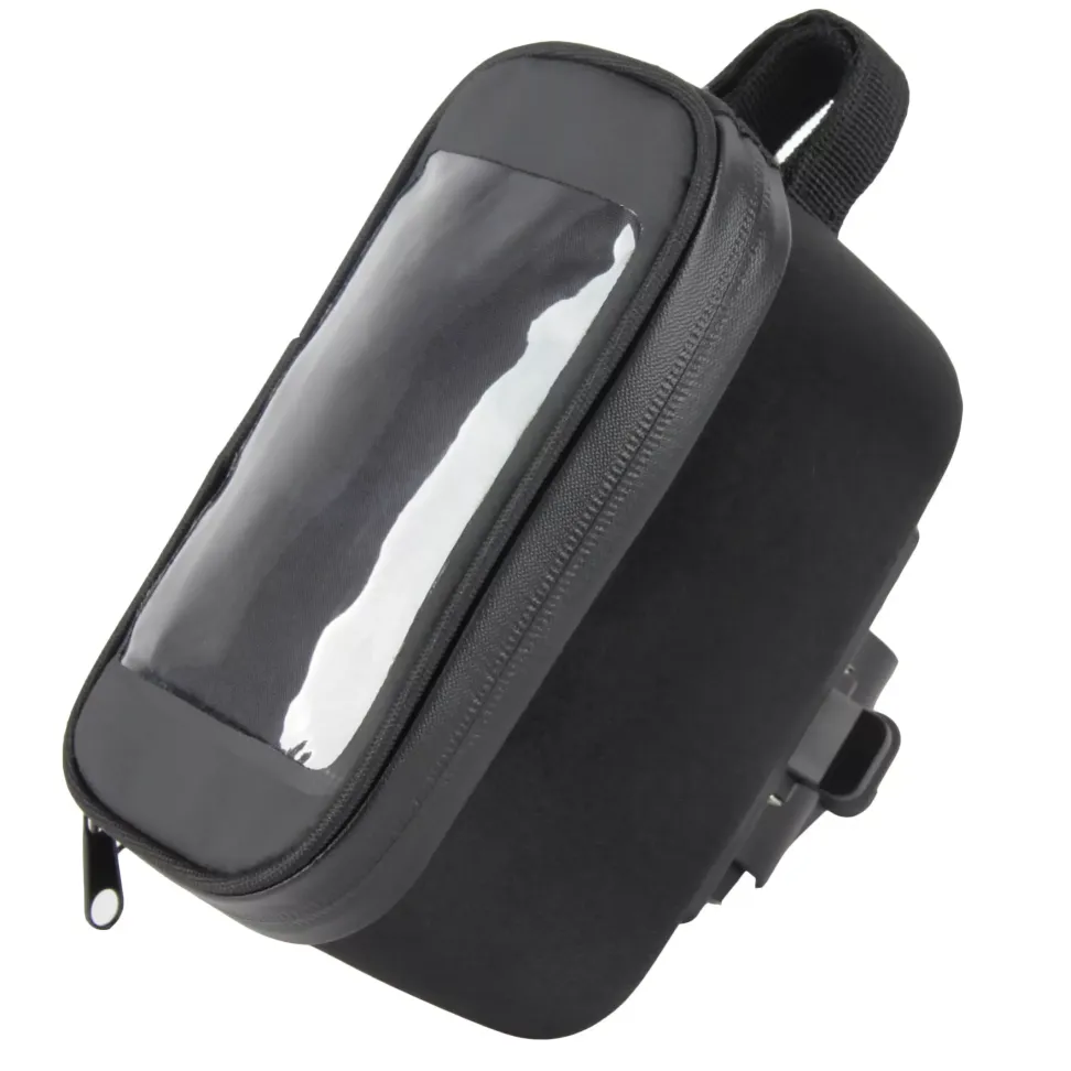 Сумка на верхнюю трубу рамы Green Cycle Phone hard bag, с отделением для телефона, черная