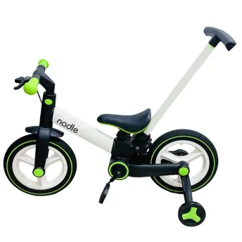 Велосипед трансформер 4в1 Nadle Go-Up с родительской ручкой и тормозом white Green