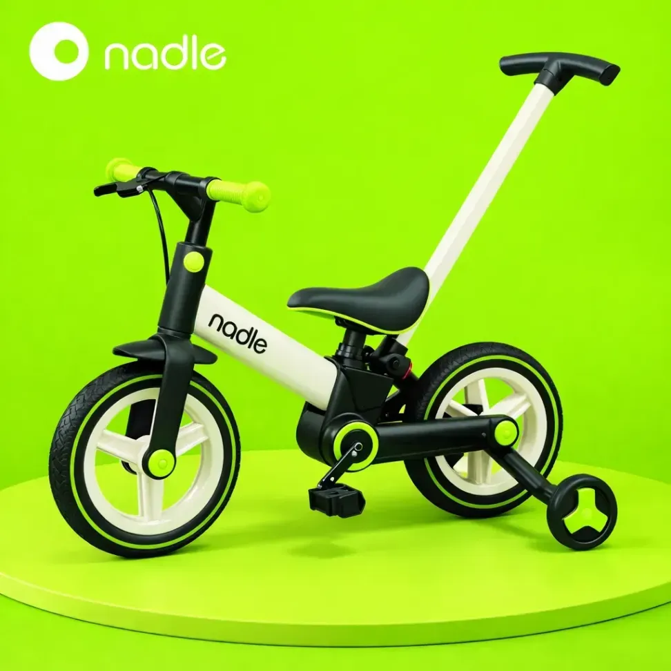 Велосипед трансформер 4в1 Nadle Go-Up с родительской ручкой и тормозом white Green