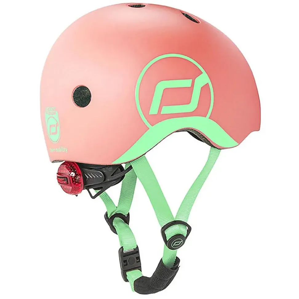 Шолом захисний Scoot and Ride з ліхтариком персиковий