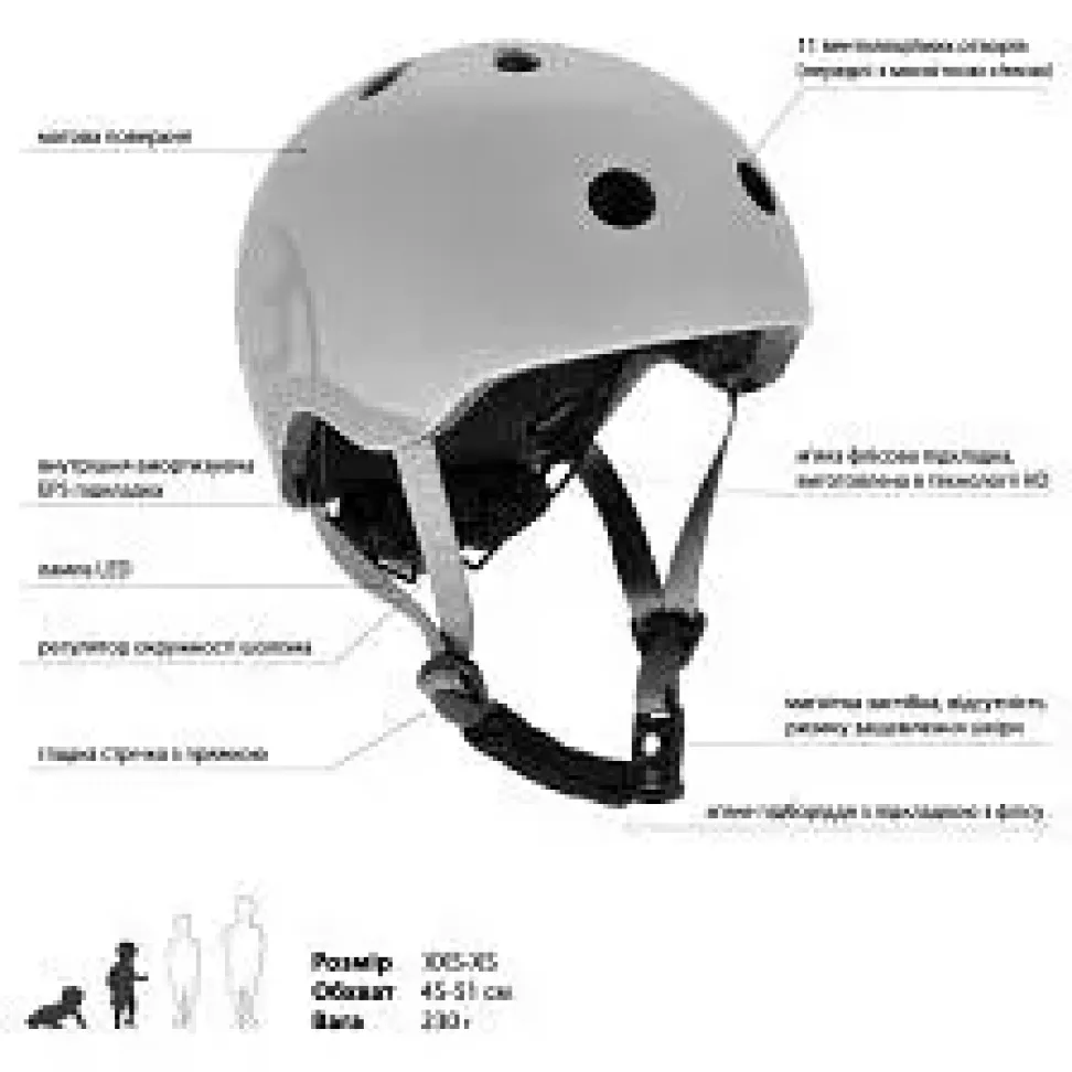 Шолом захисний Scoot and Ride з ліхтариком персиковий