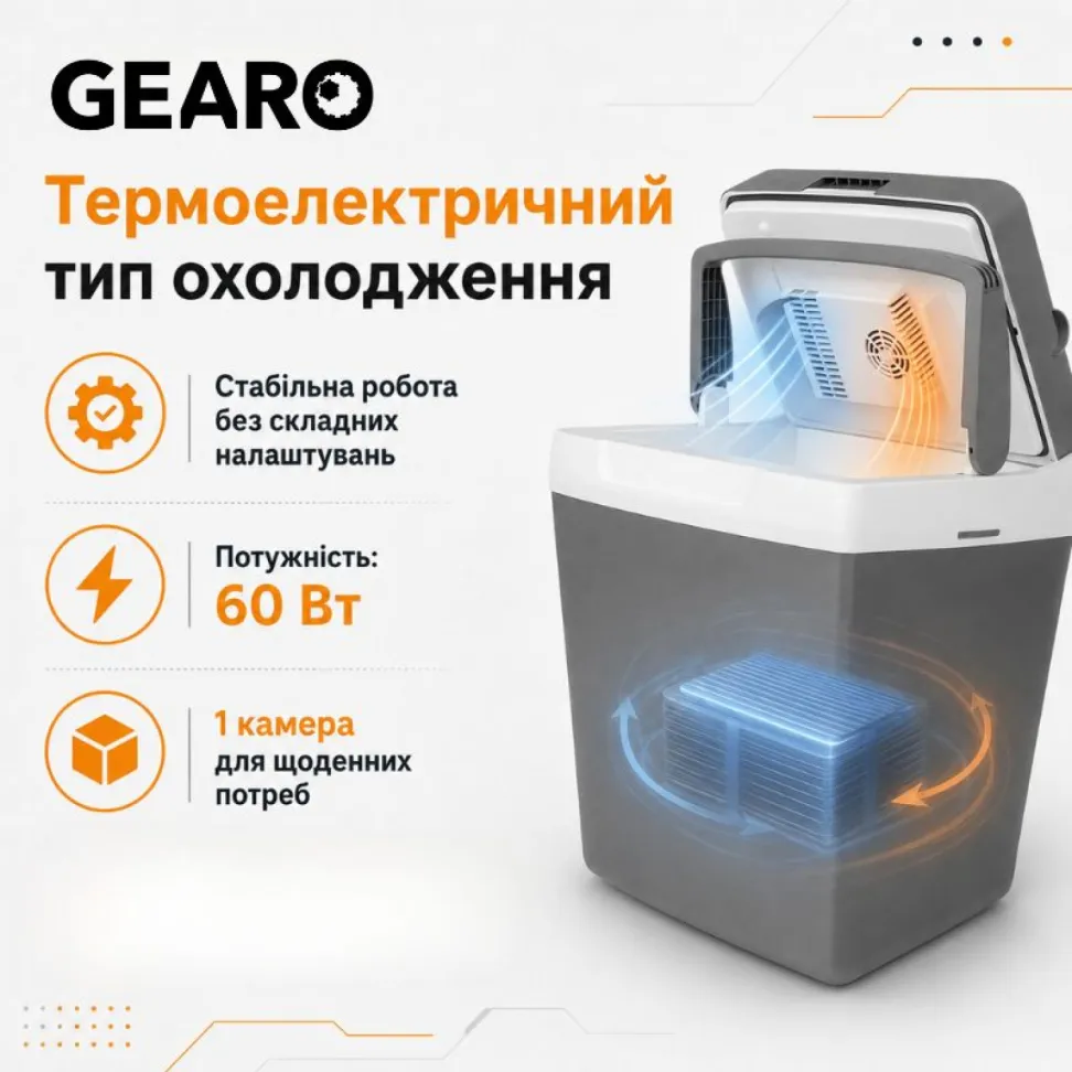 Автохолодильник термоэлектрический 29л Gearo 12/24В 60W