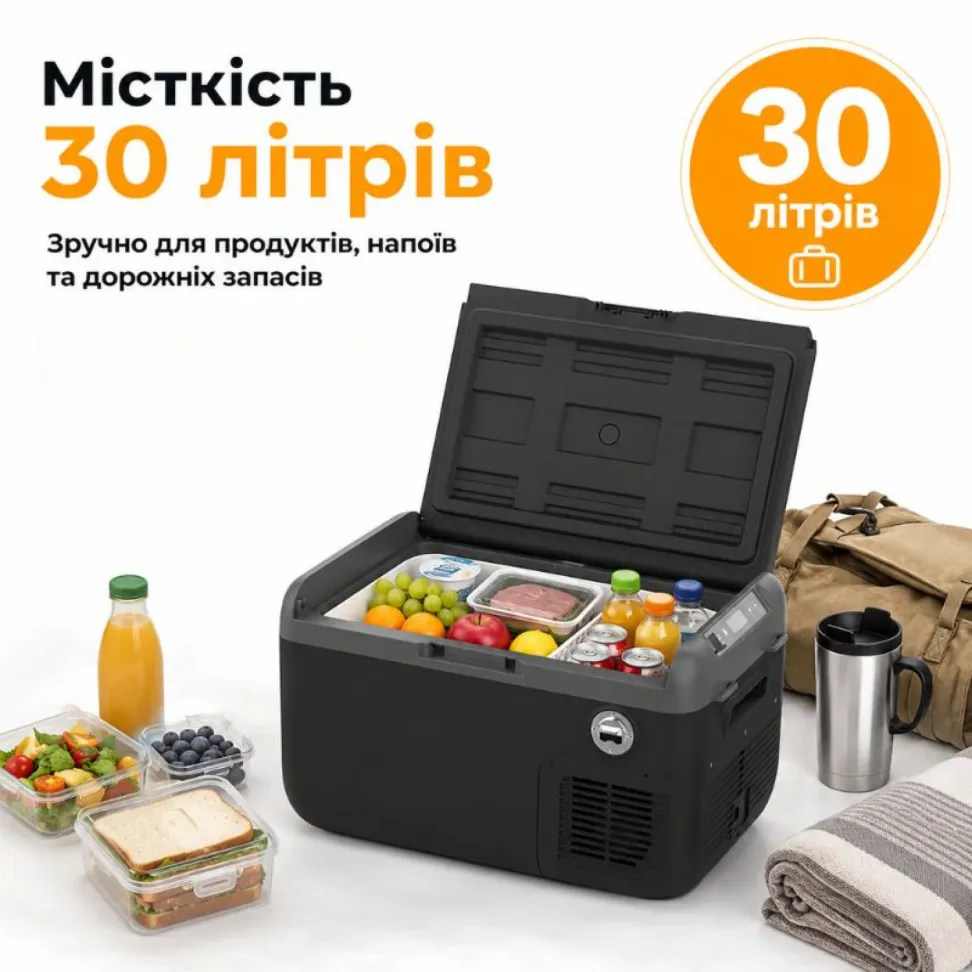 Портативный холодильник 30л Gearo автохолодильник компрессорный 12/24В 220В