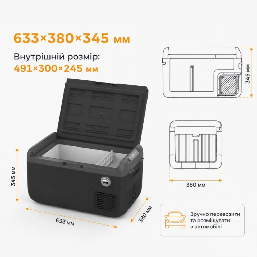 Портативный холодильник 30л Gearo автохолодильник компрессорный 12/24В 220В