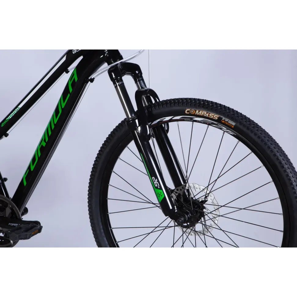 Велосипед AL 26" Formula BLACKWOOD DD FR рама-13" чорний з зеленим 2026