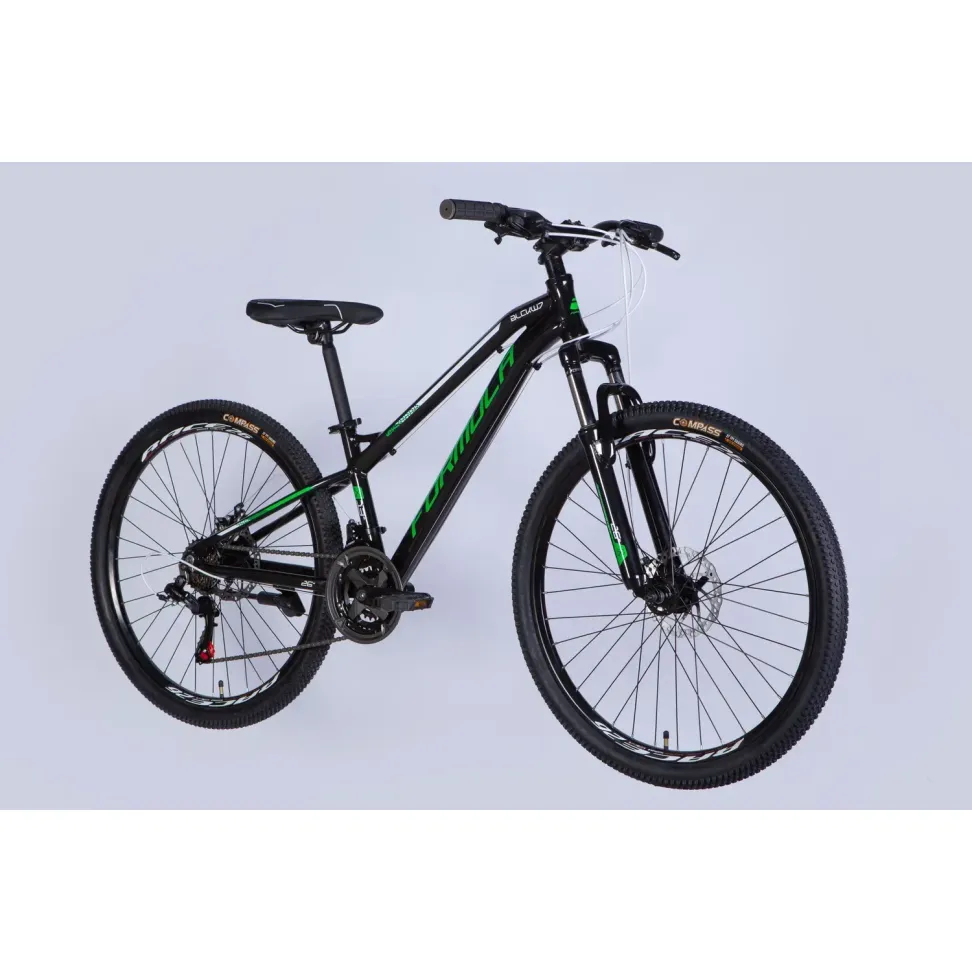 Велосипед AL 26" Formula BLACKWOOD DD FR рама-13" чорний з зеленим 2026