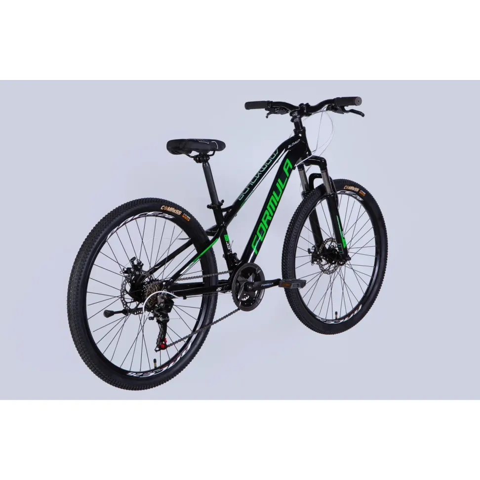 Велосипед AL 26" Formula BLACKWOOD DD FR рама-13" чорний з зеленим 2026
