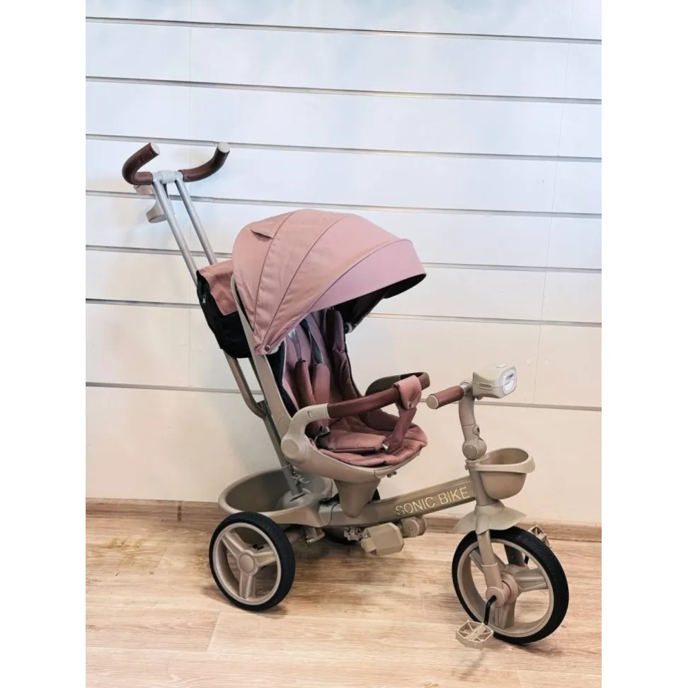 Велосипед з батьківською ручкою Soni Try-Bike Soft Pink